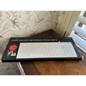 Macally 104 Key full-size USBlug & Play Wired Computer keyboard For Mac And PC-